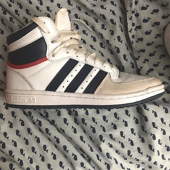 Adidas Top Ten Women Men size 7.5 High Top Red/white/navy & gray GUC… 1️⃣0️⃣ - Picture 11 of 13